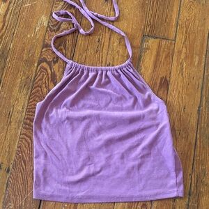 BDG Lavender Ribbed Halter Top